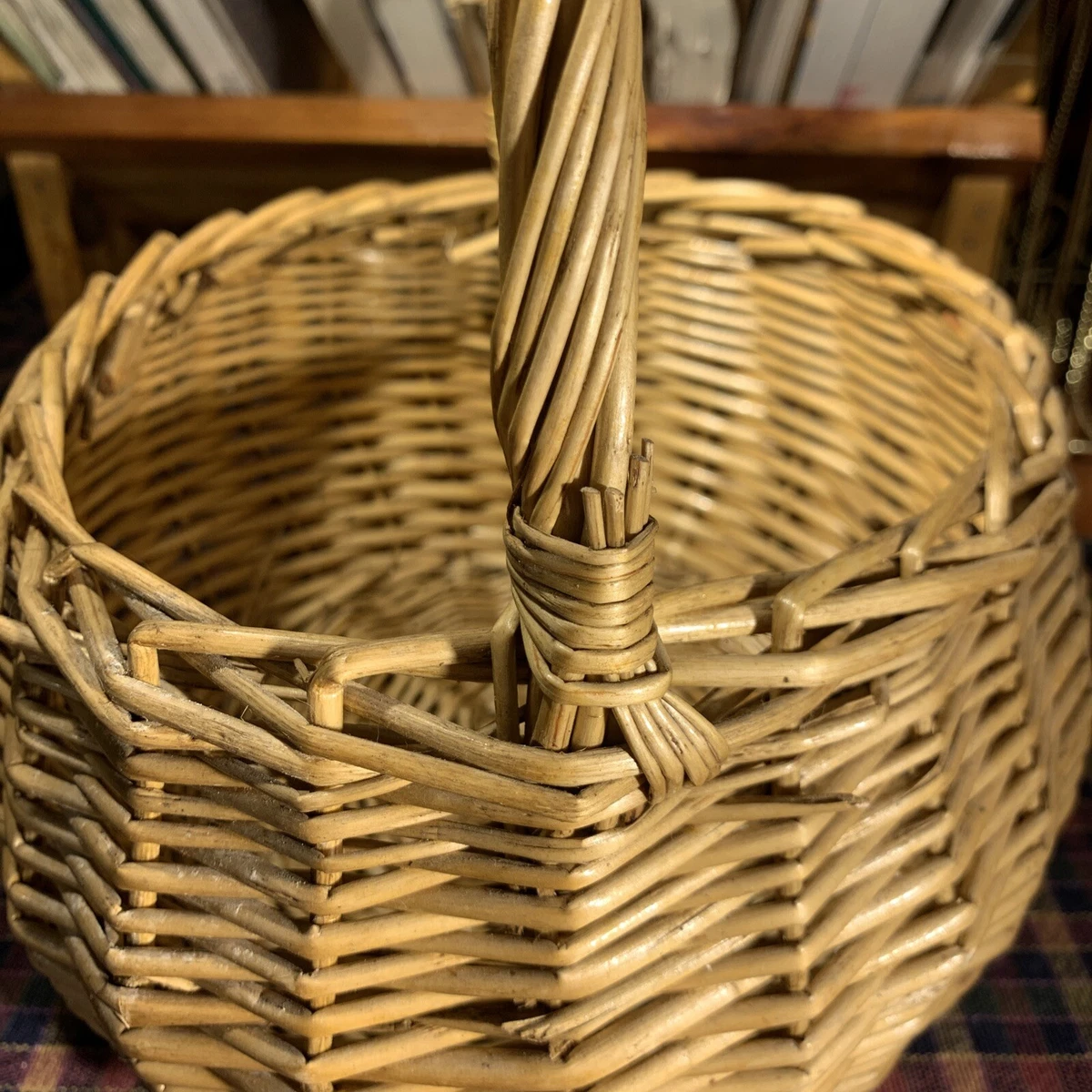 Handmade Willow Basket Woven Wicker Basket Gathering Basket