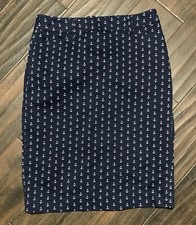Vintage JG Hook Womens Size 4 Anchor Pencil Skirt Navy White