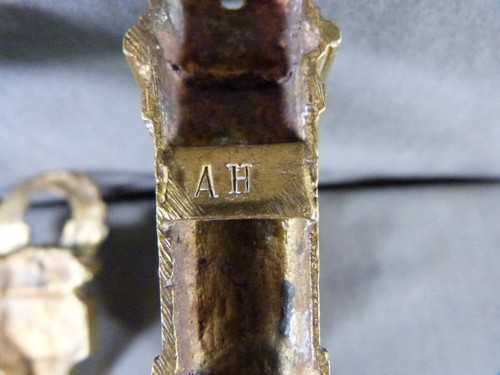 Pair of french gilded bronze curtain tiebacks NAPOLEON I 19th century - Picture 7 of 9