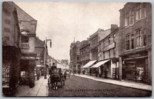 Kettering England c1910 Sepiatone Postcard High Steet Stores Horse Buggy