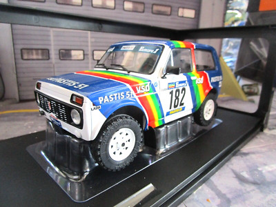 LADA Niva 4x4 SUV Raid Paris Dakar Rallye 1984 #182 Jabouille vsd Solido 1:18