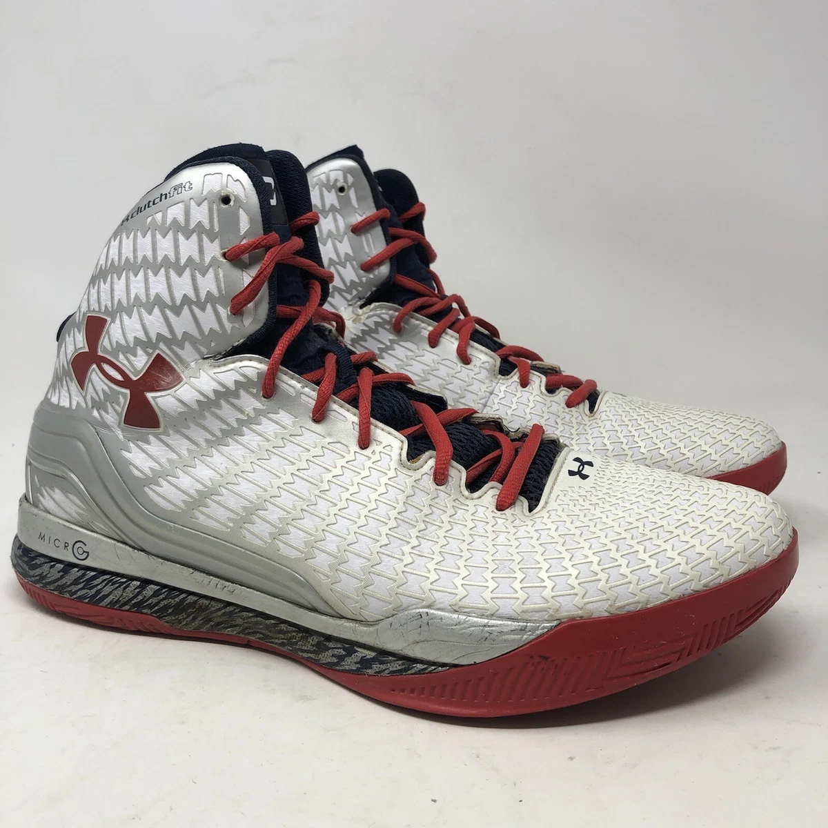 vocal carril Entretener Under Armour UA Clutchfit Drive sz 12 White Red USA Olympic Steph Curry PE  | eBay