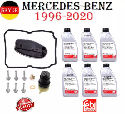 Transmission Filter Kit w/ 6 Liters Fluid & Plug Adapter Set For 96-20 Mercedes