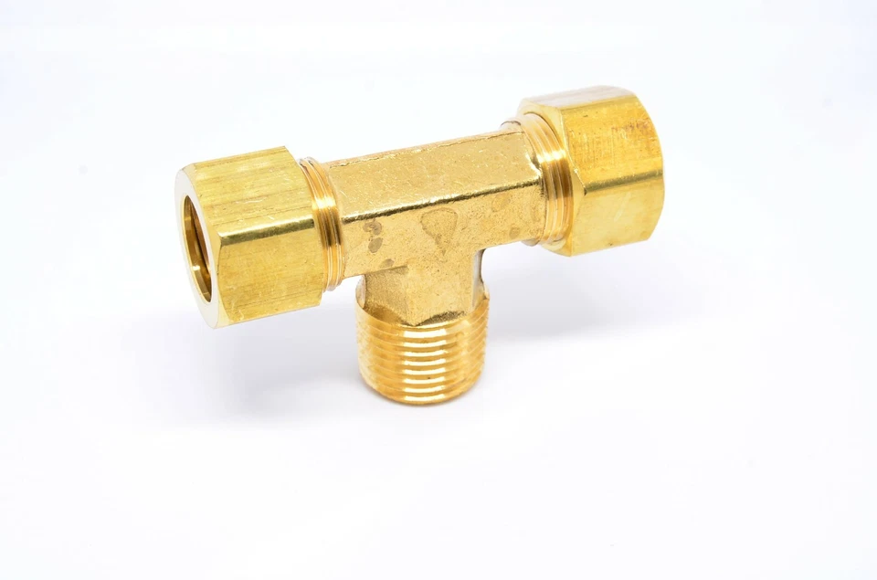 5/8" Tube OD Compression x 1/2" Male Npt Center Branch Tee Fitting HVAC Air - Image 4 of 4