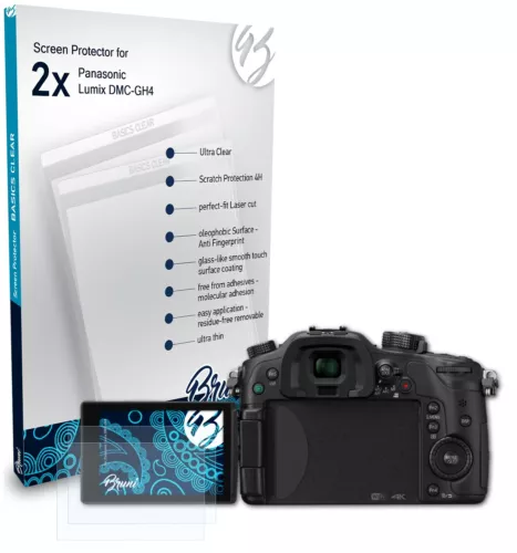 Bruni 2x Écran protecteur pour Panasonic Lumix DMC-GH4 Protecteur d'écran