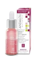 Andalou Naturals 1000 Roses Fresh Dewy 2 In 1 Serum Sensitive 1 Oz- New In Box