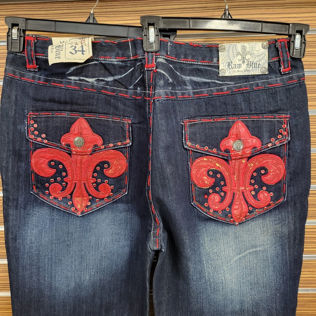 RAW BLUE Vintage Wide Leg Blue Jeans NEW WITH TAG with Aging