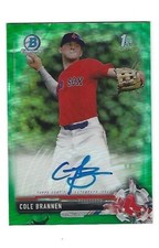 Cole Brannen 2017 Bowman Chrome Green Ref. Autograph Card # CDA-CB, # 84 / # 99