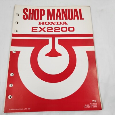 #ad #ad Honda Shop Service Repair Manual Book EX2200 EX 2200 Generator $27.50