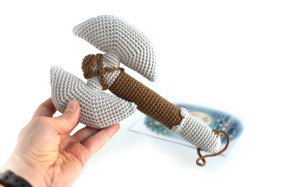 Personalized crochet Labrys Rattle Ax toy Vikings hammer Thor baby ...