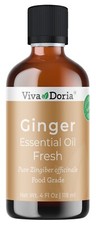 Viva Doria Pure Ginger Essential Oil, Undiluted, Food Grade 4 Fl oz