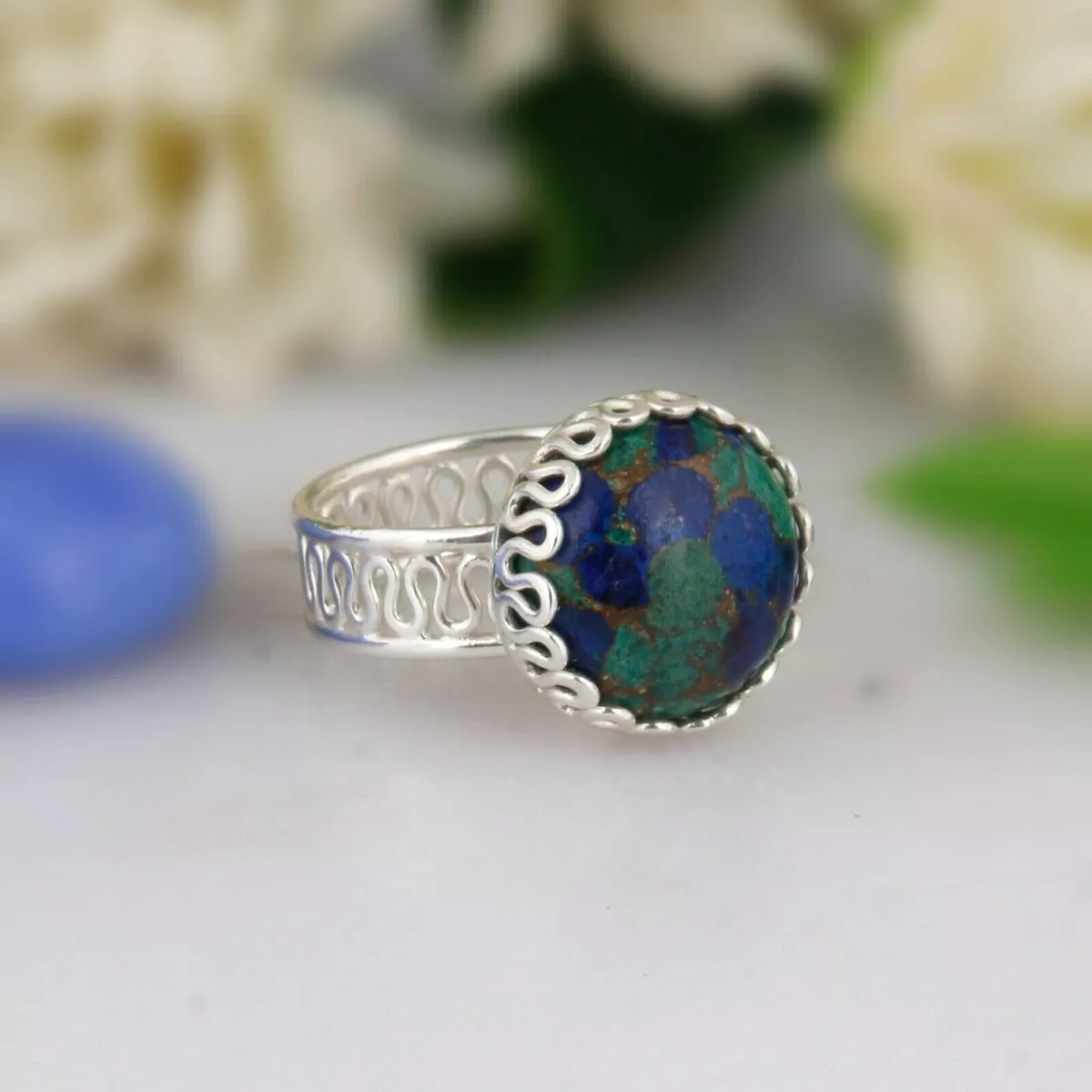 Azurite engagement deals ring