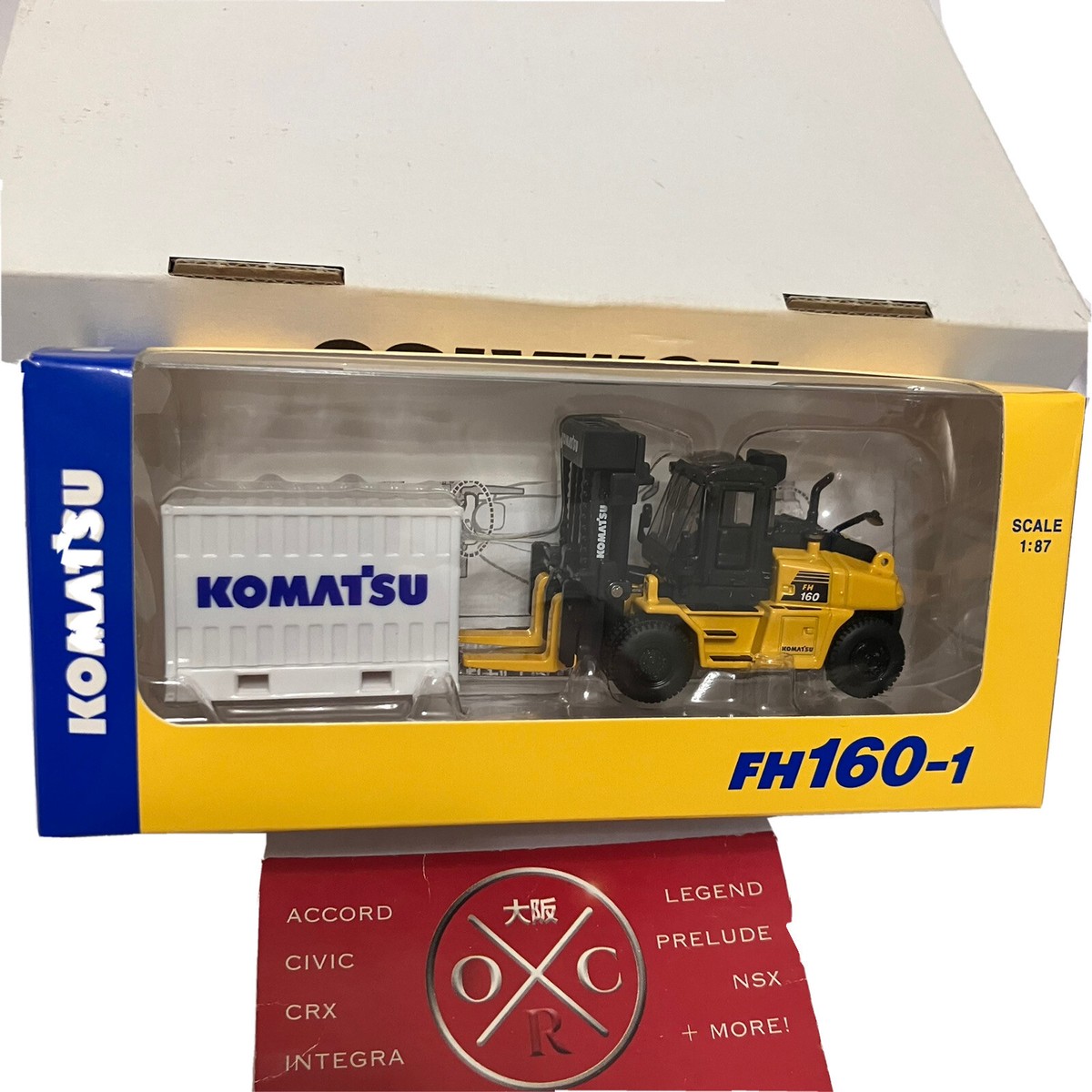 Rare Komatsu Diecast FH160-1 Forklift & Container Set Japan