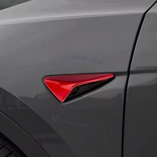 For Tesla Model 3 S X Y Glossy Red Side Fender Camera Vent Covers Trims Decor