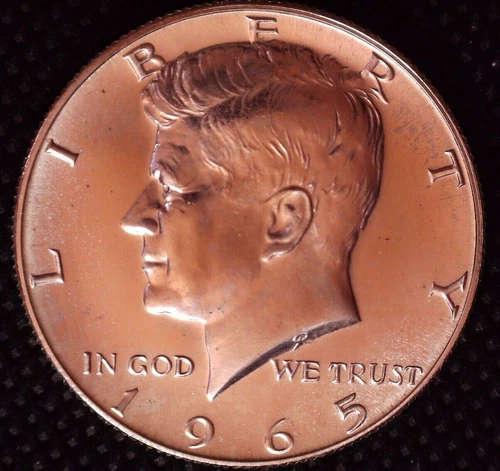 1965 JFK KENNEDY 40% SILVER HALF DOLLAR GEM BU PHILADELPHIA MINT #047