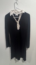 Isaac Mizrahi For Target Long Sleeve Dress With White Button Ruffle Size L