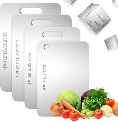 4 PC Tabla De Cortar Titanio Para Cocina Antiadherente Para Carne Queso Verduras