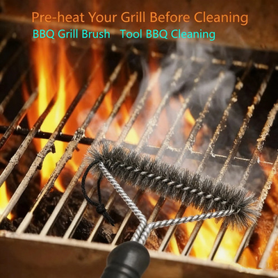 #ad #ad BBQ Brush Barbecue Grill Clean Tool Grill Accessories Stainless Steel Bristles $6.70
