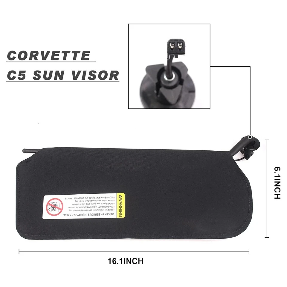 Pair Sun Visors Sun Shades Updated For 1997-2004 Corvette C5 w/ Bright LED Light Foto 3 de 4