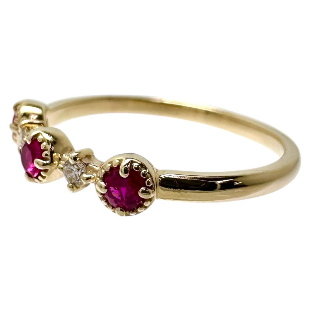 Authentic Ruby Diamond Ring 10K Gold JP5 US3.25 E… - image 4