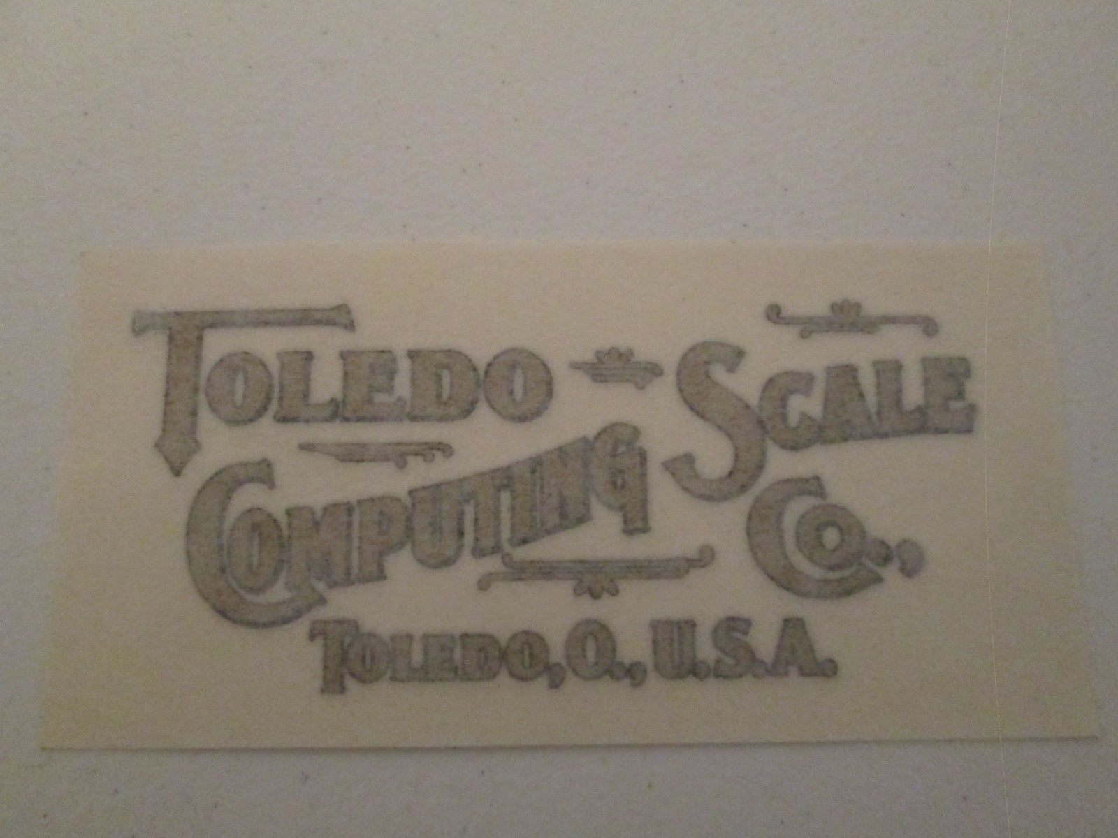 Vintage Toledo Computing Scale Co. Decal