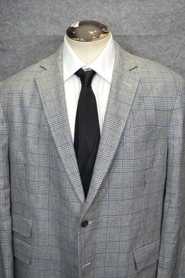 ジャケット・アウター Dead stock Brooks Brothers Sports Coat Brooks Brothers Sport Coat Mens 46R Gray Check 100% Linen Classic