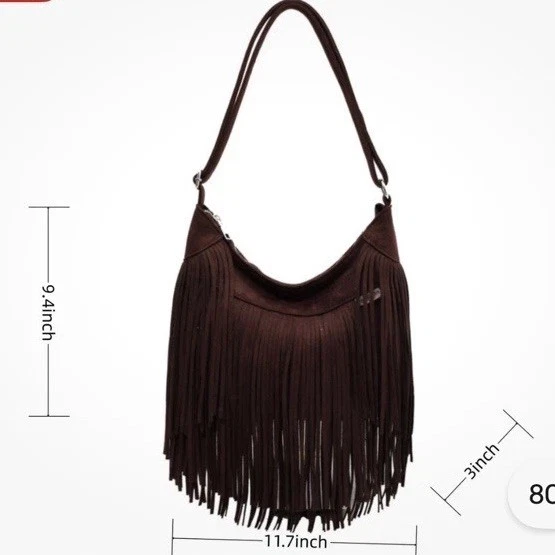 vintage leather fringe purse products for sale | eBay