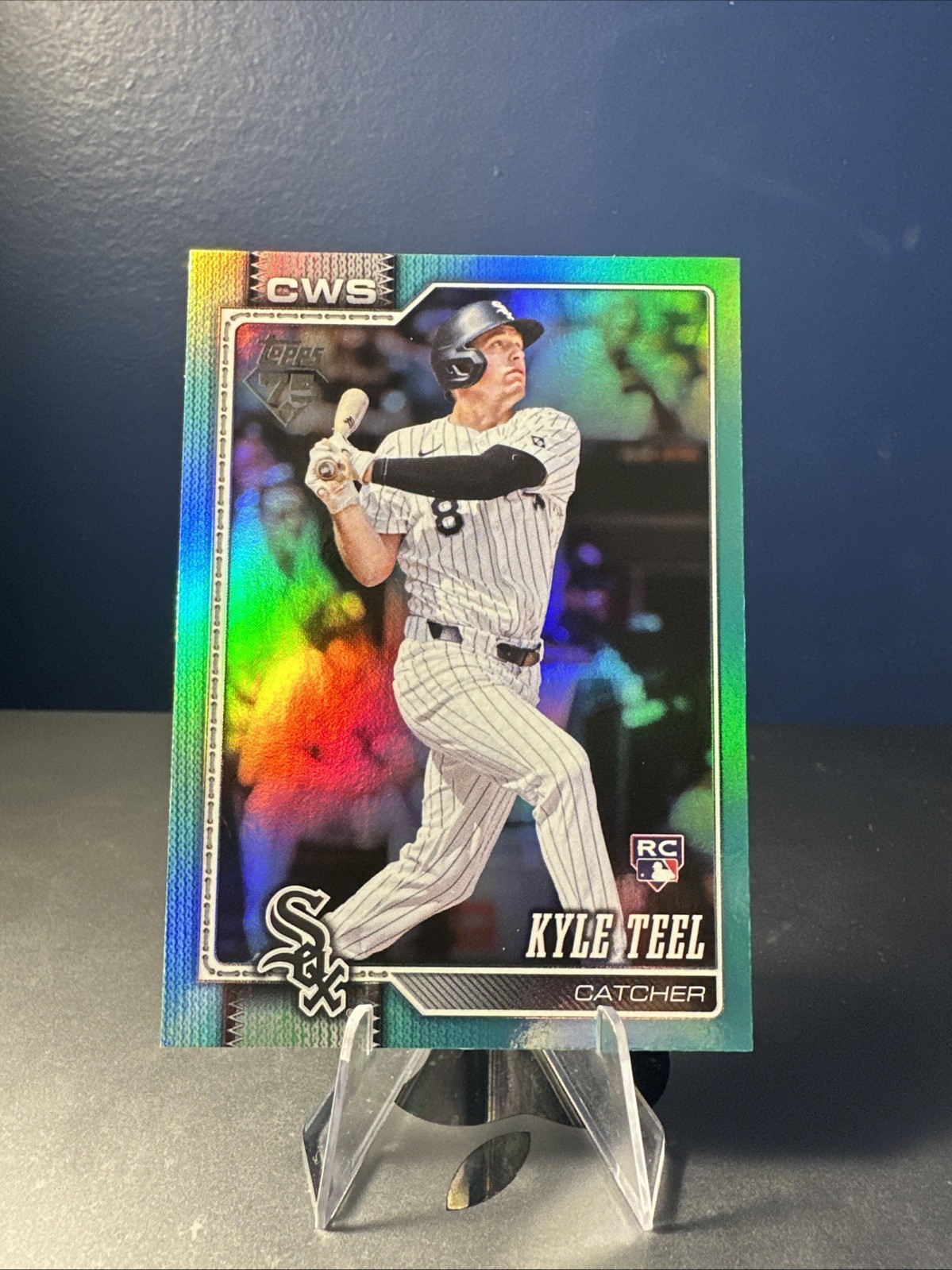 Kyle Teel 2026 Topps Series 1 #201 Aqua Rainbow Foil RC SP White Sox Rookie Card