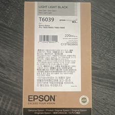 Epson Genuine T6039/C13T603900 Light Light Black Ink 220ml Stylus Pro 7800/9800