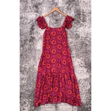 House Of Harlow Dress Small Womens Revolve Pink Patterned Midi
