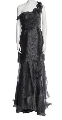 Oscar de la Renta Metallic Tulle Gown Dress US 10 NWT $4490