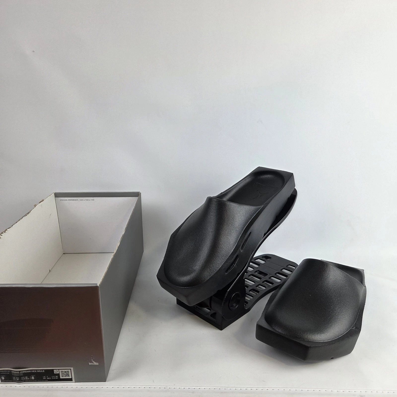 NIKE Jordan Hex Mule Unisex UK 7 Off Noir Nero Comfort Slides DX6405 001 Nuovo