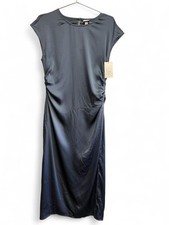 Women's Short Sleeve Ruched Midi Shift Dress - A New Day Blue Size S -NWT