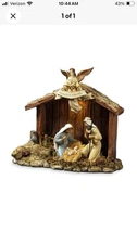 San Francisco Music Box Company Nativity Stable With Holy Family Figurine NEW!!!