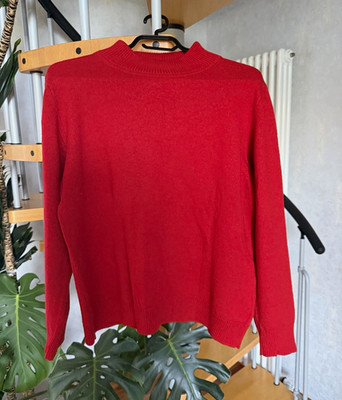ADAGIO Damen Strickpullover Rot, Mock-Kragen, Langarm | Gr. 44