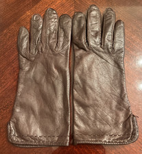 Vintage Grandoe 100 Leather Gloves Size M Brown Lined Polyester Soft Drive GUC