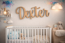 Custom Script Wooden Name Sign   Indoor Use Only