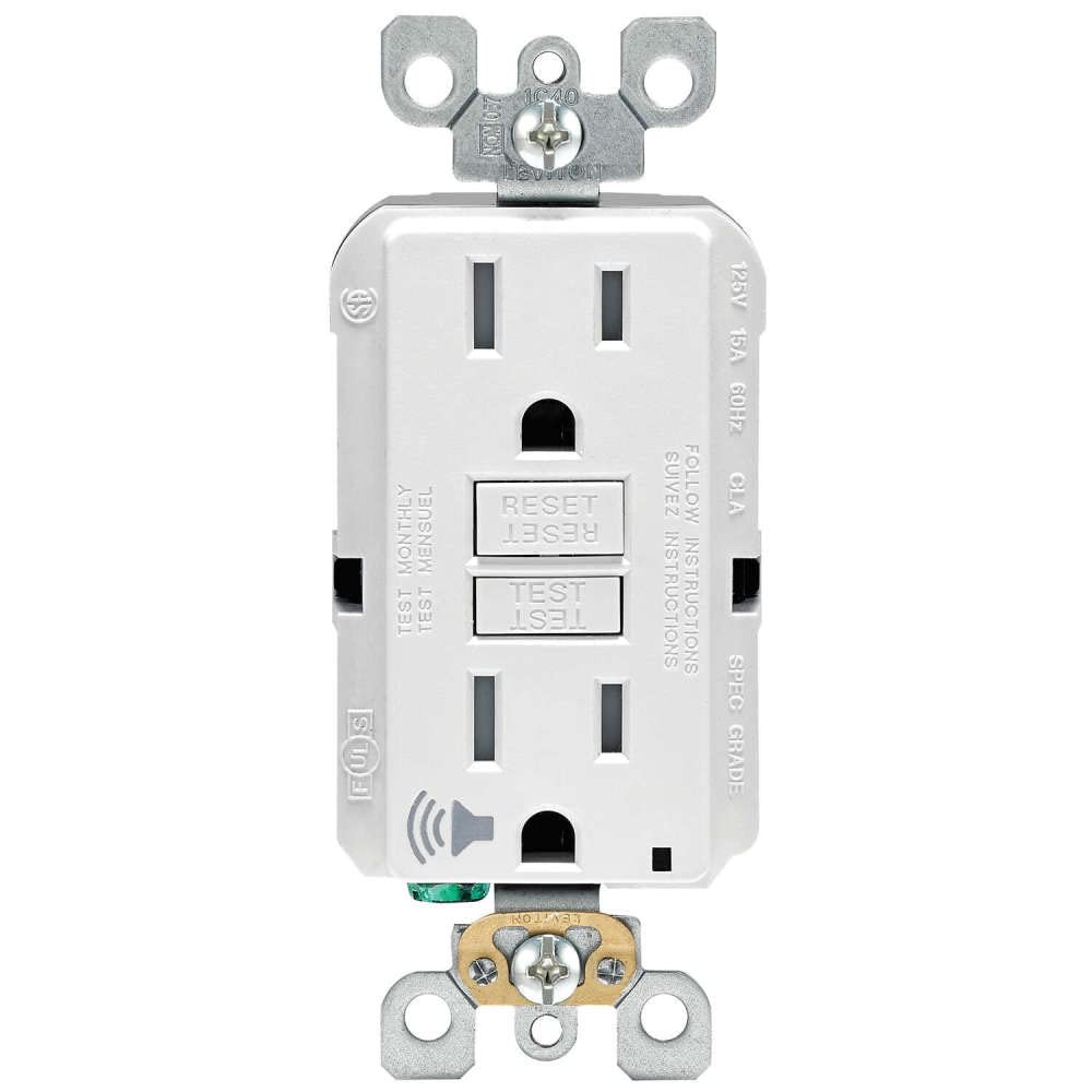 Leviton SmartlockPro 15 Amp 125-Volt Self-Test Tamper-Resistant GFCI Outlet