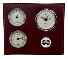 Mississippi State Bulldogs Desk Clock with Alarm & Hydrometer-Sun Time-New