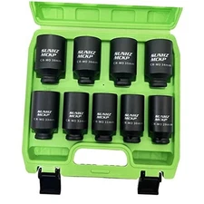 SUNKPMCKP 1/2" Drive Deep 6-Point 9-Pc 1/2 impact socket set metric 9-piece