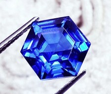 Natural Blue Sapphire 20 Ct Hexagon Cut Flawless Certified Loose Gemstone