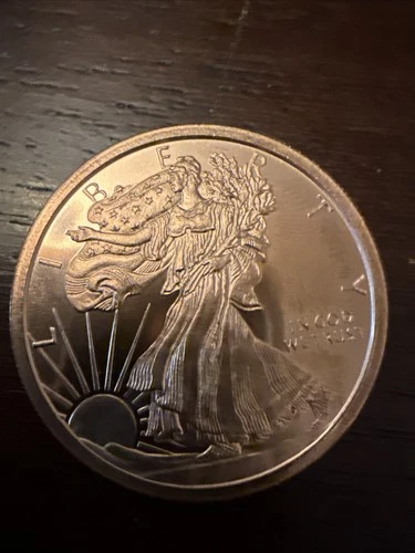 Golden State Mint 1 oz Coin .999 Pure Copper Standing Lady Liberty Eagle Bullion