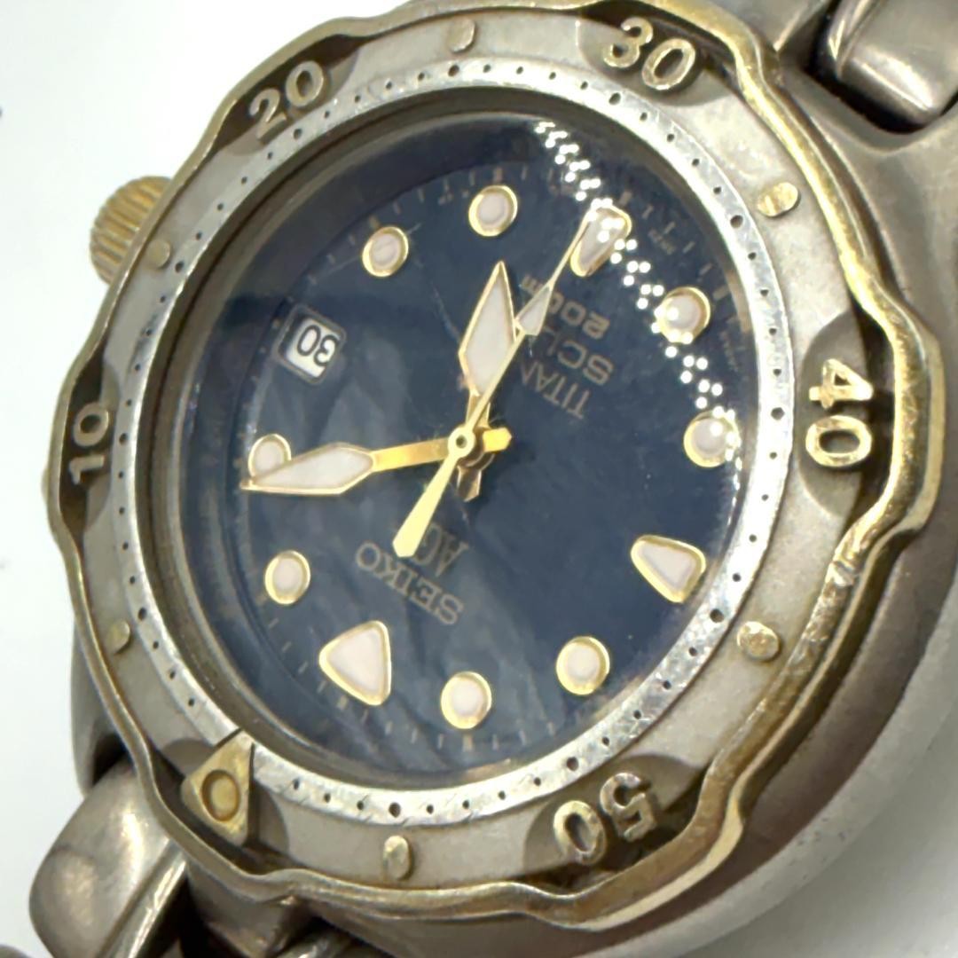 Seiko AGS Titanium 200m Quartz Watch Junk 3M22-0010 Unused SV411