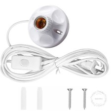 10FT Light Bulb Base with Cord E26/E27 Light Socket with On/Off Switch 110V-250V