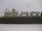 Miniature Train On A Railroad Spike Locomotive Flat Car Hopper — photo 5