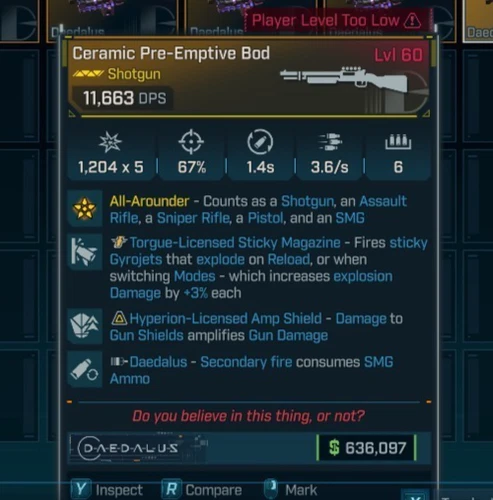 🔥Borderlands 4 [PS5/XBOX/PC] Daed Ceramic BOD Torque Full Ele Set SMG LVL 60 x6