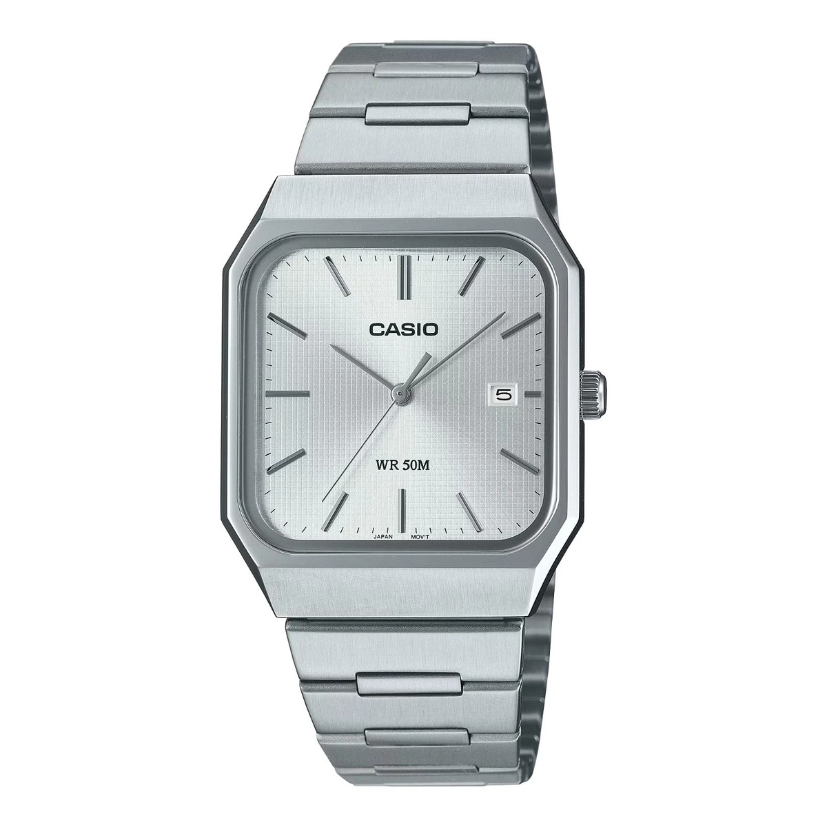 【新品・保証書付】CASIO MTP-B185D-7A シルバー Casio MTP-B185D-7AVDF Men's Watch Silver Dial Stainless Steel Date