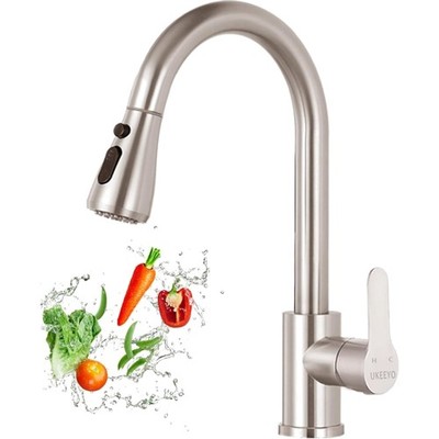 Küchenarmatur Wasserhahn Edelstahl Hochdruck Spray Brause Wasser sparsam