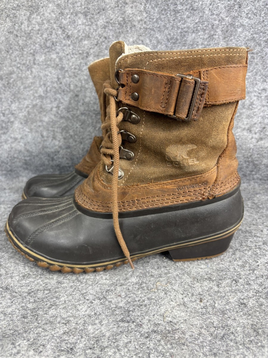 Sorel Slimpack II Lace Boots Womens Size 8 Brown Black  display picture 2