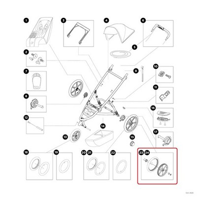 Thule 16'' Rear Wheel Rad hinten links für Thule Urban Glide 2